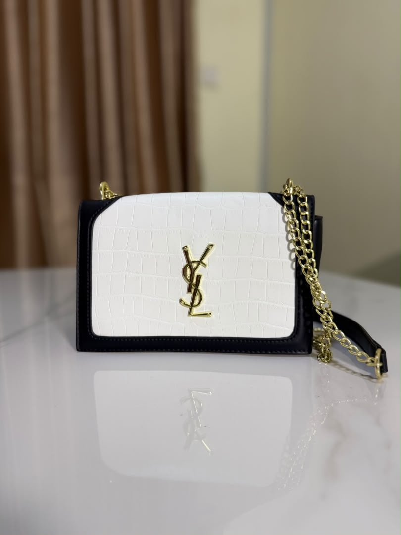 Black and white YSL Bag