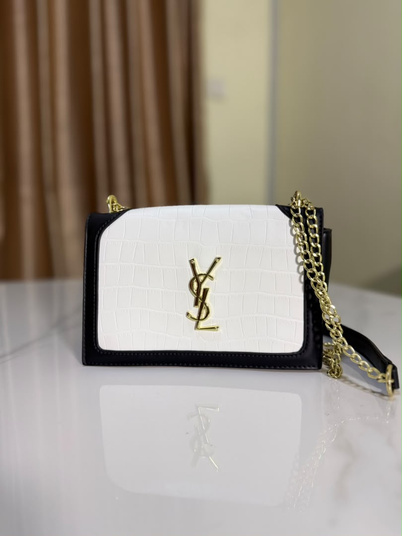 Black and white YSL Bag