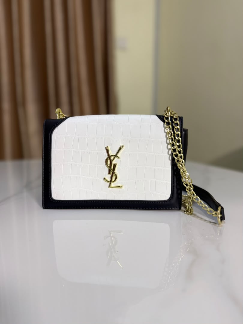 Black and white YSL Bag